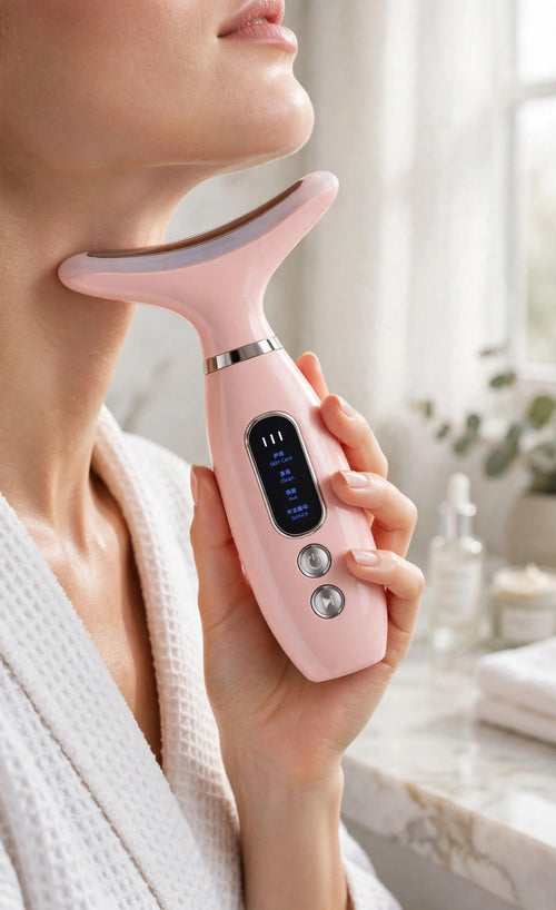 RoseGlow™ 3-in-1 Facial & Neck Massager – Firm, Sculpt & Glow